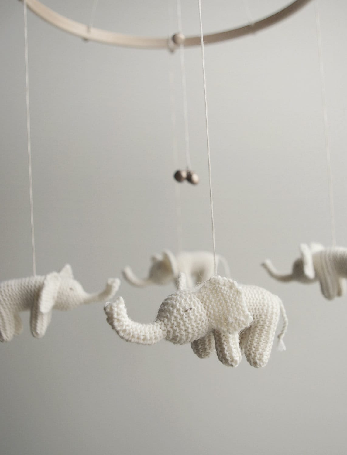Baby Mobile - Nursery Elephant Sweetest Dreems- Baby Shower Gift Knit Animals Mobile