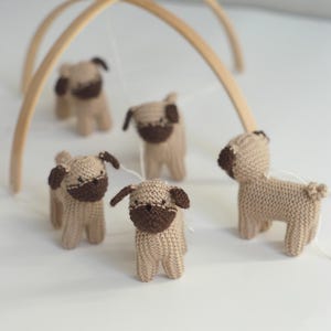 Baby mobile - dog mobile - PUG DOG mobile- baby shower gift - nursery mobile - baby crib mobile
