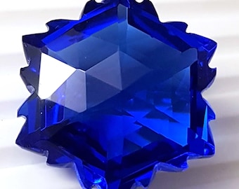 Large 68 Ct Fancy Cut Blue Topaz Drilled Gemstone