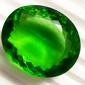 42 Carat Green Topaz Gemstone: Oval Cut Statement Stone