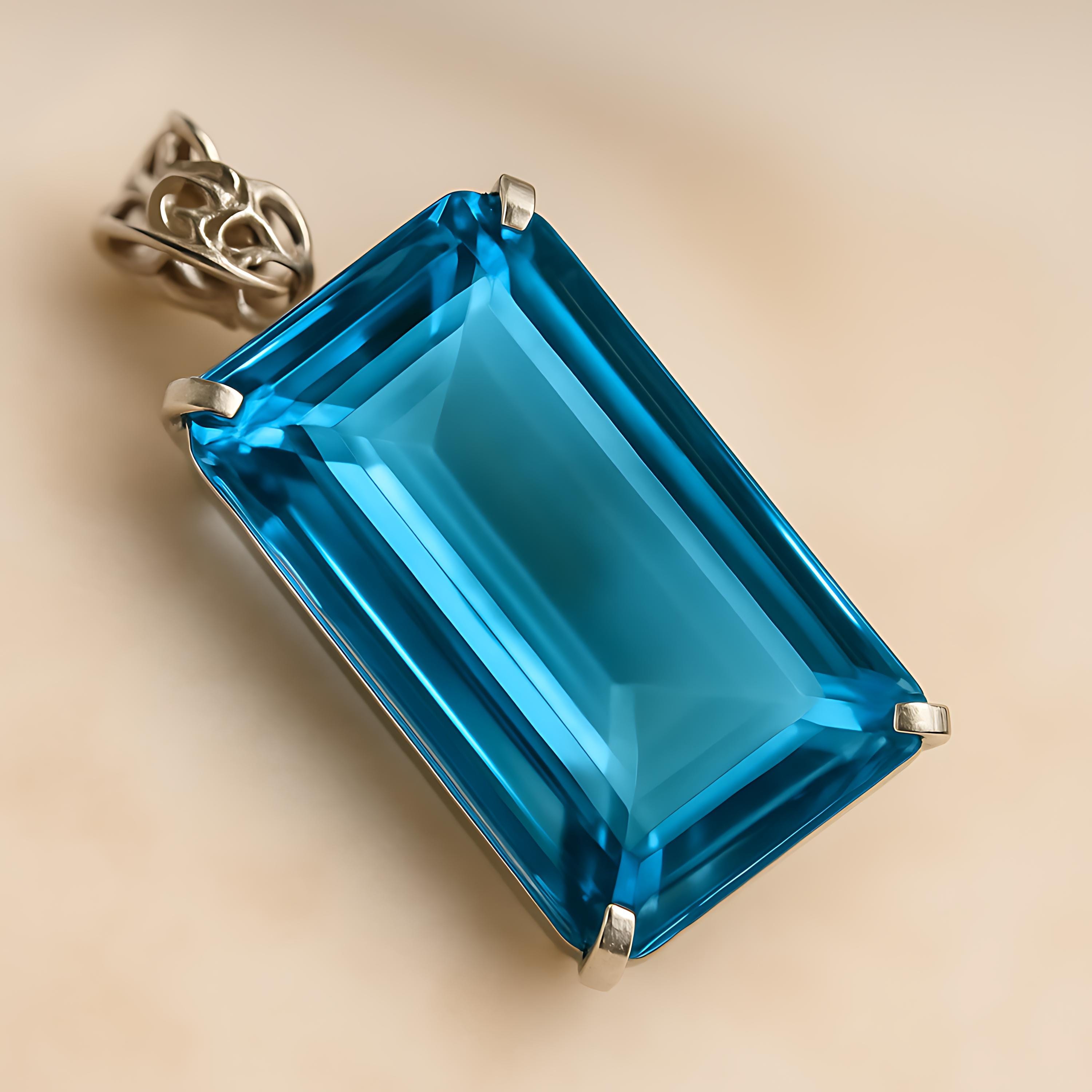 110カラット ラボアクアマリン エメラルドカット 925シルバー