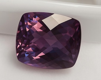 12.15ct Color Change Alexandrite Gemstone: Natural Cushion Cut Stone