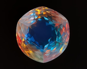 85 Carat Cube Mystic Topaz Gemstone: Rainbow Jewelry Making Stone