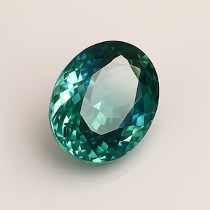 Pierre gemme grandidiérite ovale de 10 carats : pierre lâche bleu sarcelle rare