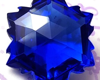 Large Faceted Blue Topaz Gemstone, Drilled Pendant Stone (68 Ct)