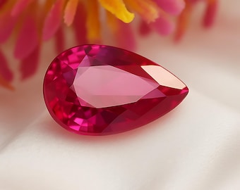 Zafiro rosa de talla pera de 12 quilates: piedra preciosa natural de Ceilán