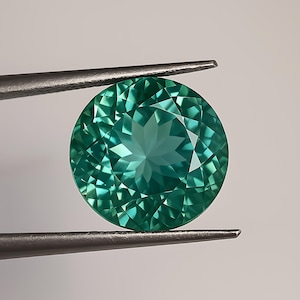 11ct Round Cut Grandidierite Gemstone: Rare Bluish Green Ring Stone