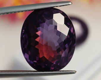 25ct Oval Alexandrite Gemstone: AAA Color Change Loose Stone