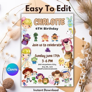 Editable Toy Story Birthday Invitation ,Toy Story Invitations, Toy Story Party Invitation, Toy Story Party 5X7 KDS184