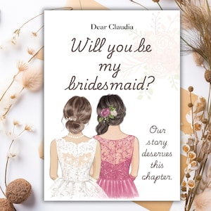 Floral Bridesmaid Proposal Cards, Maid of Honor Card, Printable, Will You Be My Bridesmaid, Bridesmaid Proposal Template Instant KDS107
