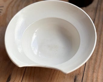 Cuenco de cerámica francesa antiguo para barbero Mouzin Lecat & Cie