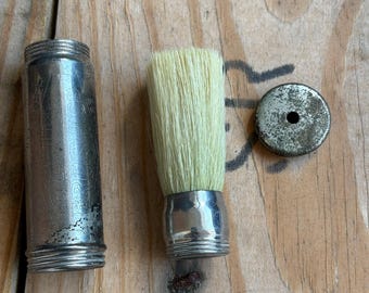 Vintage Better Brushes Shaving Brush with Container | Vulcanized Rubber | Palmer Mass | Barber Collectible