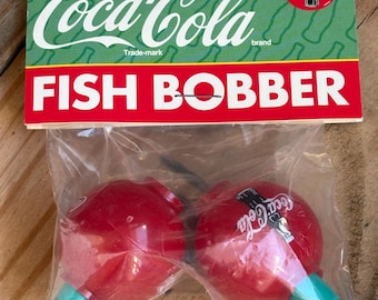 1996 Coca‑Cola Fish Bobbers – Pair of Red Vintage Fishing Floats – New in Package – Coke Collectible