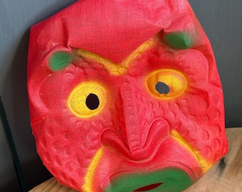 Vintage Starched Cloth Halloween Mask – Retro Costume Collectible