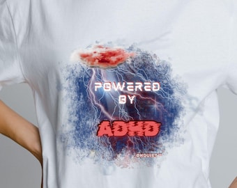 Koszulka z napisem ADHD Pride | Koszulka z grafiką z napisem ADHD | Koszulka z napisem Neuroatypowy T-shirt o zdrowiu psychicznym