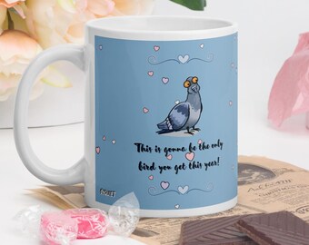 Taza de San Valentín con palomas divertidas / Taza de café con amor irónico