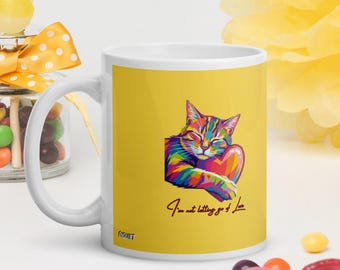 Taza de café romántica con diseño de gato / Regalo de San Valentín