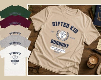 Camiseta para niños superdotados agotados, camiseta para ex niños superdotados, camiseta para el agotamiento académico, regalo para estudiantes con excelentes calificaciones, camiseta para el potencial no realizado.