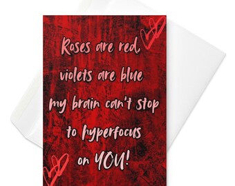 Tarjetas de San Valentín neurodivergentes: Amor con TDAH/AU (Descarga digital tamaño A5)