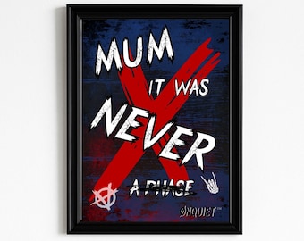 Funny Emo Poster: Neurodivergent Goth Wall Art (Digital Download A3/A4)
