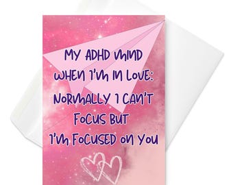 Tarjetas de San Valentín neurodivergentes: Amor con TDAH/AU (Descarga digital A5)
