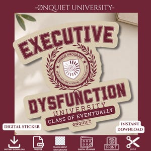 Executive Dysfunction Sticker PNG, ADHD Sticker, audhd autism Neurodivergent Sticker, GoodNotes Planner Sticker