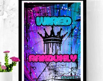 Neurodivergent Poster – Wired Randomly | ADHD Autism AuDHD Wall Art, Printable Digital Download