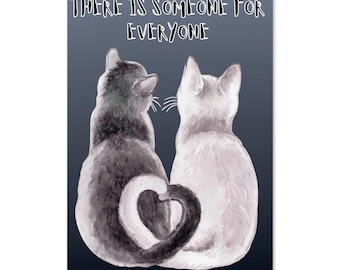Tarjeta de San Valentín con un gato / Amor neurodivergente (PDF imprimible)