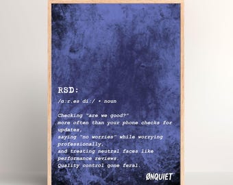 RSD Poster (Rejection Sensitive Dysphoria) – Neurodivergent Typography Print, Mental Health Wall Art