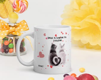 Taza romántica de gato / Regalo de San Valentín