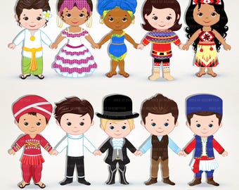 Children of the World Clipart: Ethnic Kids PNG (Digital Download, Part 2)