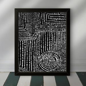 Modern Abstract Framed Poster, Minimalist Wall Art, Home Decor, Geometric Design, Black and White Art