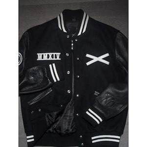 XO-Inspired Varsity Jacket | Black Tour Style Bomber | Retro Singer Streetwear Look