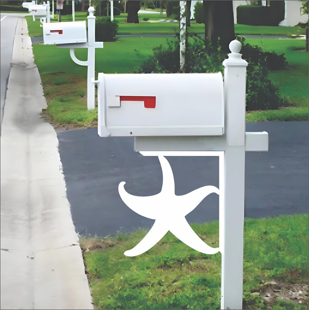 Pvc Mailbox Design Starfish Mailbox Brackets - PVC Decorative Coastal Designs - Sold ...