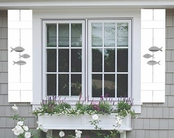 3 Swimming Fish PVC Window Shutters, Coastal Beach Decor, Sold Individually
