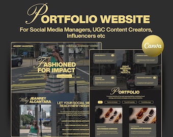 Canva Portfolio Template, Social Media Marketing Website, Creative Gen Z Digital Design, Portfolio Website Template, Social Media Manager