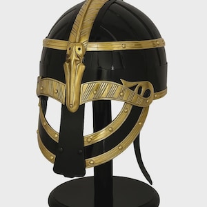 Medieval Helmet 16 Gauge Steel Medieval Vendel Viking Helmet Knight Armor Brass Helmet / Horn Viking Helmet Halloween Warrior Gift For Him