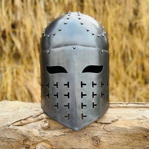 Crusader Helmet | Medieval Knight Helmet | Templar Crusader Knight Helmet | Best gift for Halloween