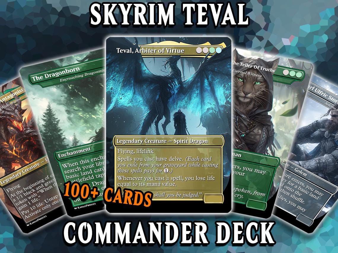 Skyrim NEW MTG Deck - Teval EDH | Premium Treasure Cruise | Custom 100+ Cards