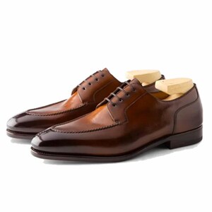 Handgefertigte Braune Leder Oxford Schuhe: Brogues mit Flügelspitze