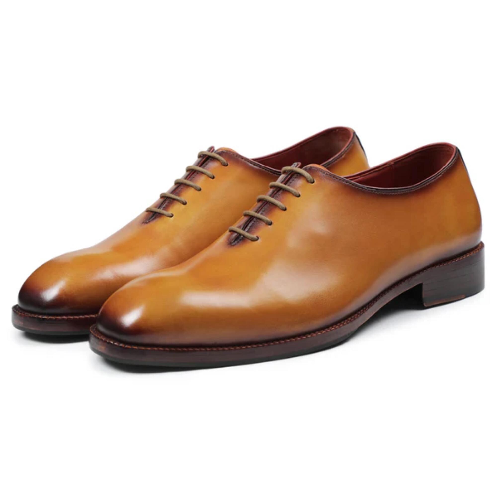 Elegant Brown Oxford Shoes with Wholecut Design Paolo Scafora Norwegian Wholecut In Montella Calf | The  main image 2