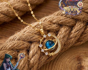 Luxurious Starry Sky Necklace - Stainless Steel Clavicle Chain with Planet & Moon, Exquisite Versatile Jewelry for Elegant Style