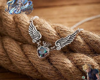 Vintage Gothic Heart Crown Angel Wings Pendant Necklace for Women - Exquisite Love Shape Choker Jewelry, Fashionable Clavicle Chain
