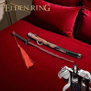 23cm R!vers of Blood Sword Keychain Metal Pop-up Katana Model  Decorative Toy x Craft for Gamers & Collectors!