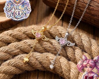 Gold Color Cupid Angel Wings Pendant Necklace - 316L Stainless Steel Clavicle Chain Jewelry Gift for Women & Girls