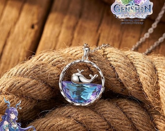 Charming Whale Necklace | 925 Sterling Silver Pendant | Colorful Blue Sea Animal Jewelry | Stylish Clavicle Chain MS015