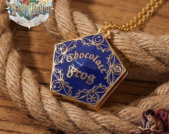 Anime Chocolate Frog Cosplay Necklace - Cartoon Jewelry Accessory for Fans, Kids Birthday Gift, Openable Collectible Charm