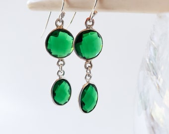 Green Quartz Dangle Earrings