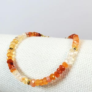 Boho Chic Sparkling Gold Sunstone Bracelet, Handmade Jewelry, Gemstone Bracelet