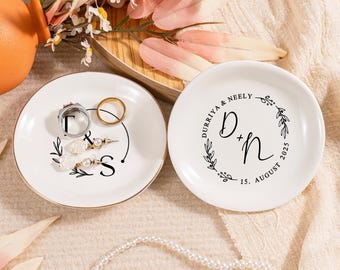 Personalized Ring Dish, Wedding Ring Dish, Engagement Gifts, Gift for Bridesmaid, Gift for Couples, Gifts for Her, Custom Ring Holder Dish